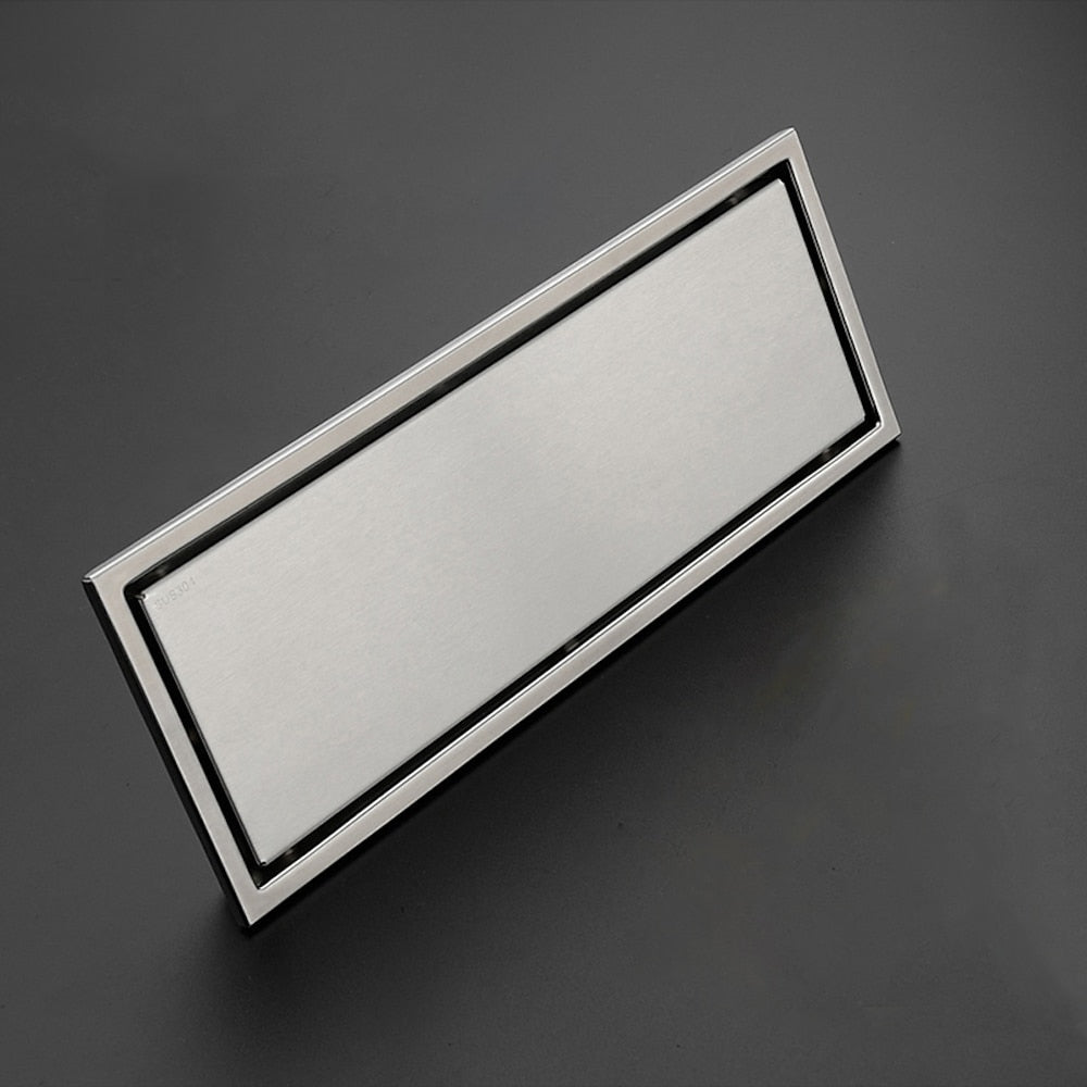 Stainless Steel Rectangular Linear Shower Floor Drain, Dual-Use Tile Insert Drain for Bathroom