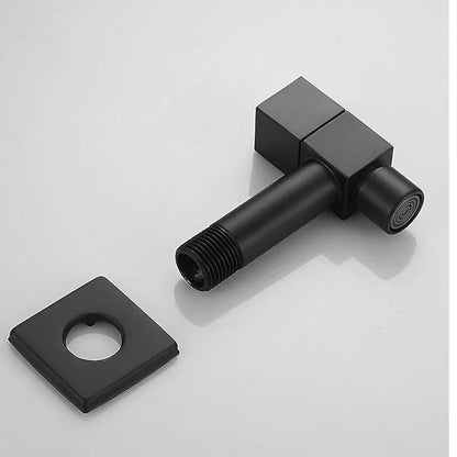 Modern Wall-Mount Single Cold Faucet, Solid Brass Washing Machine Faucet, Matte Black / Chrome