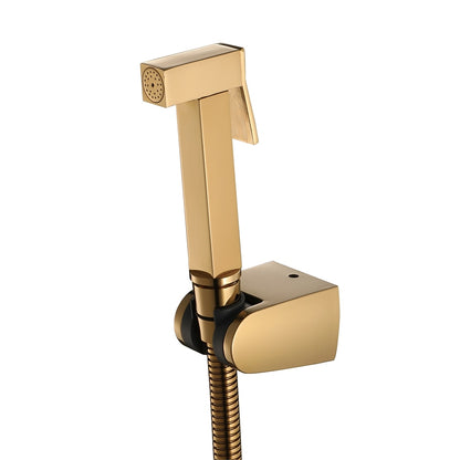 Self-Cleaning Solid Brass Bidet Sprayer, Wall-Mount Toilet Bidet Sprayer with Hose / Bracket, Black / Silver / Gold