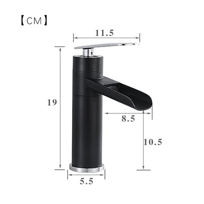 Modern Brass Waterfall Bathroom Faucet, Single-Hole Deck Mounted Faucet