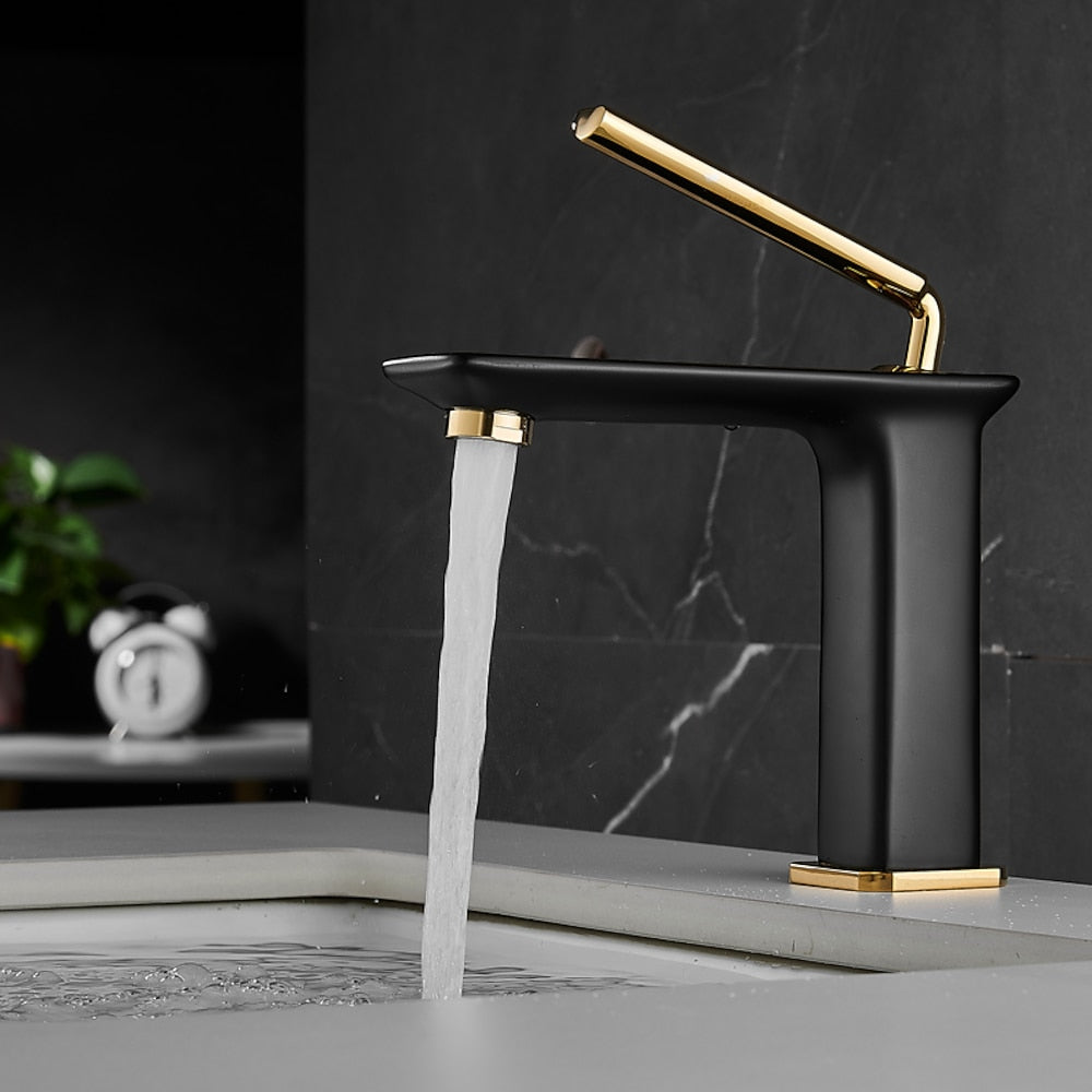 Modern Single-Hole Bathroom Faucet, Single-Handle Brass Vessel Sink Faucet