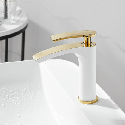 Waterfall Modern Bathroom Vessel Sink Faucet, Single-Handle Single-Hole Brass Basin Faucet