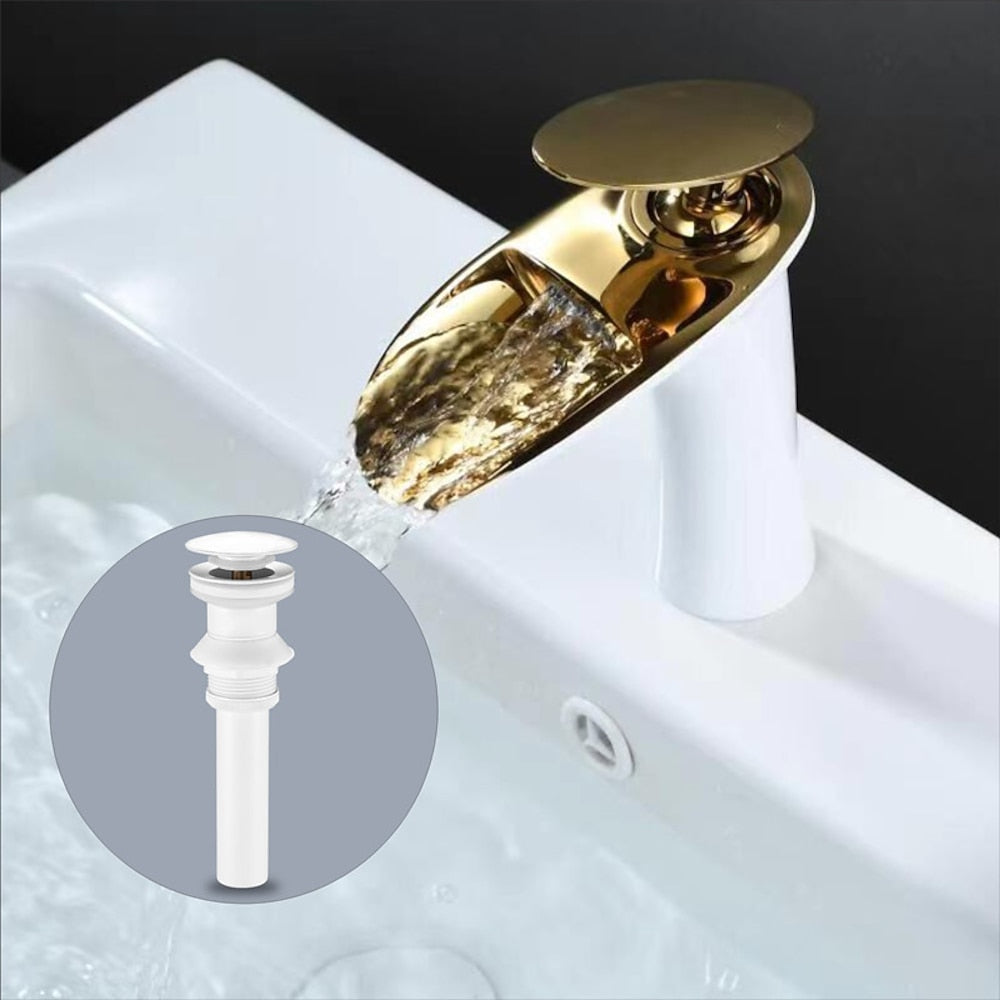 Modern Waterfall Bathroom Faucet, Single-Handle Single-Hole Faucet