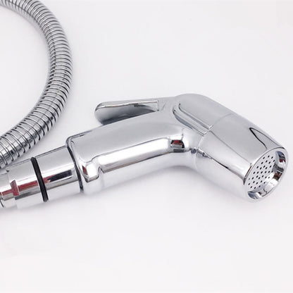 Chrome Handheld Bidet Sprayer, Single-Handle Wall-Mount Toilet Faucet with Hose / Bracket