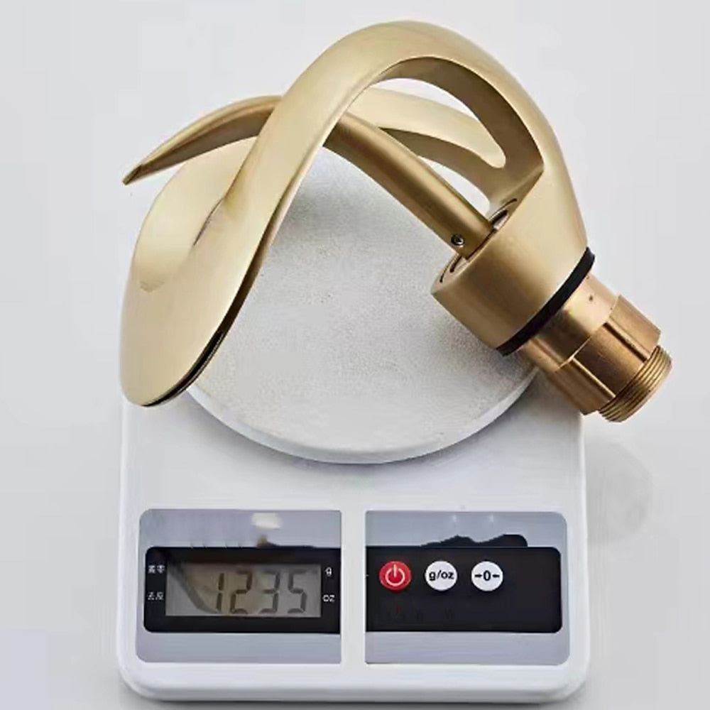 Modern Waterfall Bathroom Faucet, Single-Handle Single-Hole Sink Faucet, Matte Black / Chrome / Brushed Gold / Matte White / Gunmetal