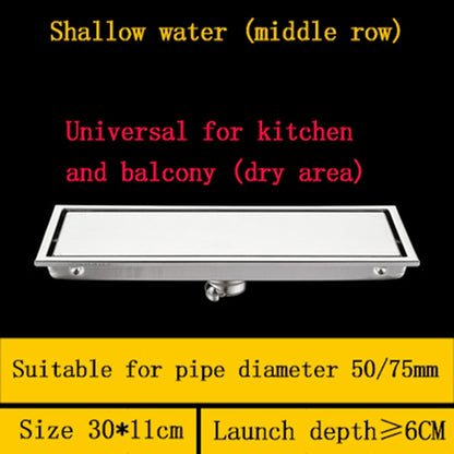 Stainless Steel Rectangular Linear Shower Floor Drain, Dual-Use Tile Insert Drain for Bathroom