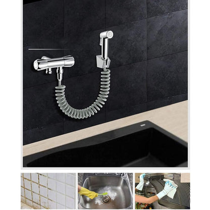 Electroplated ABS Handheld Bidet Sprayer, Self-Cleaning Toilet Faucet with PVC Hose / Valve