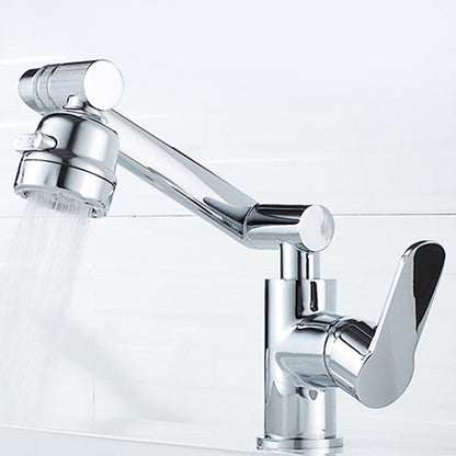 Height-Adjustable Modern Bathroom Sink Faucet, Single-Hole Swivel Spout Faucet, Matte Black / Chrome
