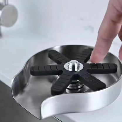 Modern Deck-Mounted Stainless Steel Glass Rinser, Multi-Angle Spray Cup Washer for Kitchen Sink, Brushed Nickel / Matte Black / Gunmetal