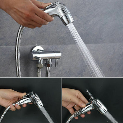 Chrome Handheld Bidet Sprayer Set, Stainless Steel Toilet Bidet Faucet with Hose