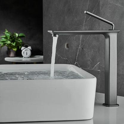 Modern Single-Hole Bathroom Faucet, Single-Handle Brass Vessel Sink Faucet