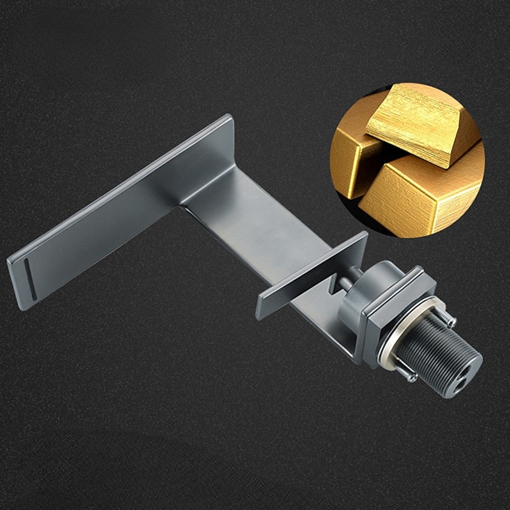 Modern Waterfall Bathroom Faucet, Single-Handle Brass Faucet, Chrome / Matte Black / Gunmetal / Brushed Gold