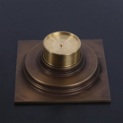 Rainfall Antique Brass Shower Faucet, Wall-Mount Single-Handle Shower System with Rough-In Valve / Floor Drain