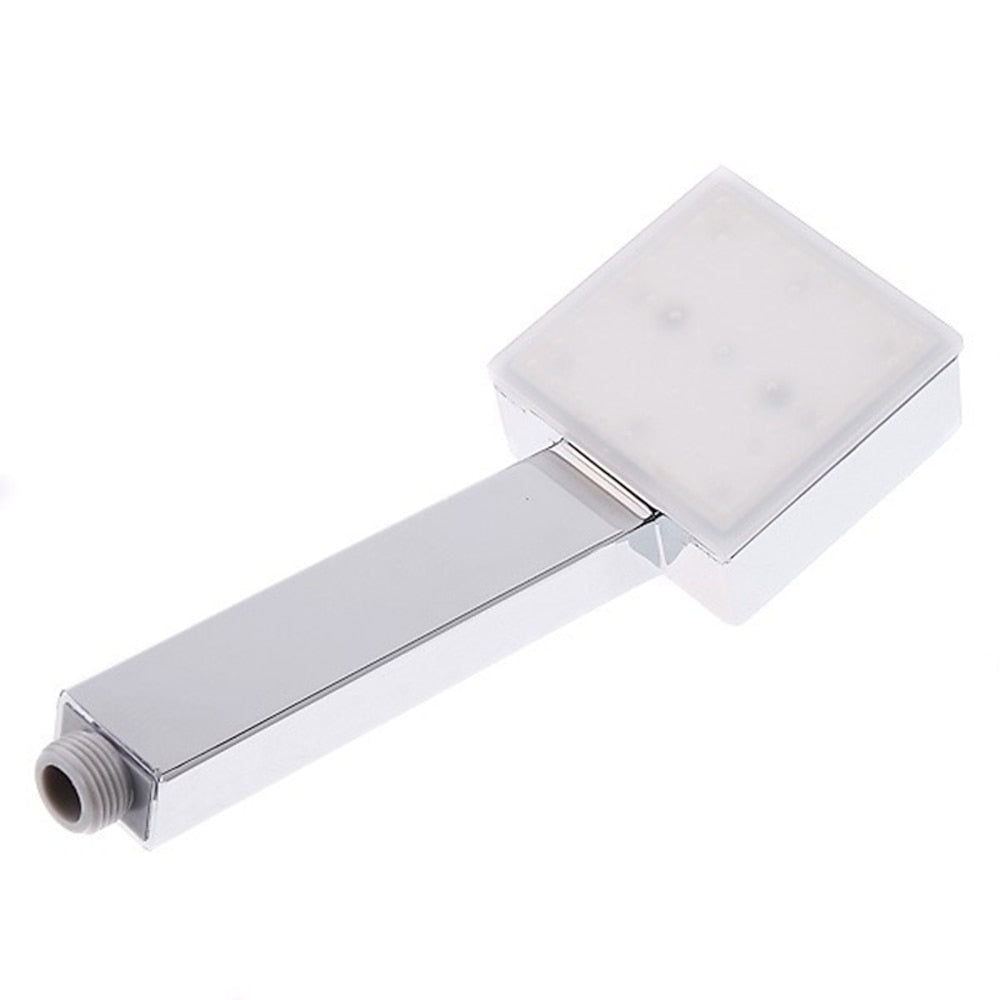 LED -Changing Chrome ABS Square Hand Shower, Dual-Spray Mode Handheld Showerhead