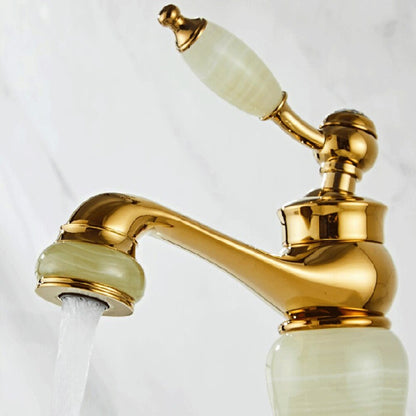 Traditional Single-Hole Bathroom Faucet, Single-Handle Brass Basin Faucet