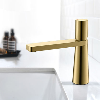 Modern Single-Hole Bathroom Faucet, Single-Handle Brass Basin Faucet, Chrome / Matte Black / Gunmetal / Brushed Gold / Matte White
