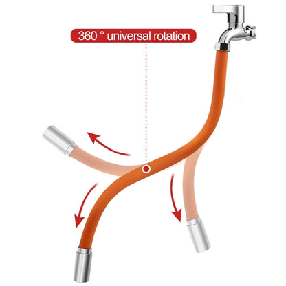 Orange Contemporary Flexible Faucet Extension Tube, 360-Degree Swivel Extender Hose with Splashproof Foaming Aerator