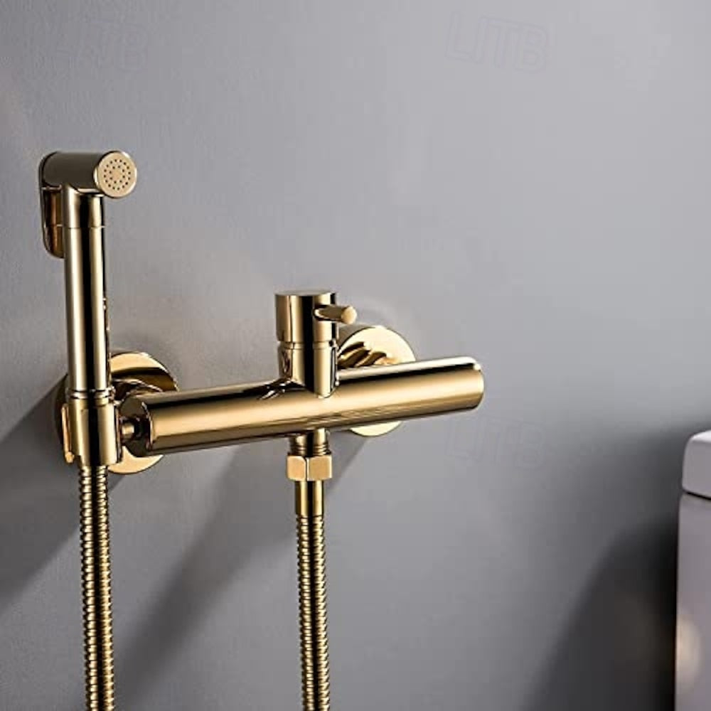Self-Cleaning Handheld Bidet Faucet, Wall-Mount Single-Handle Mixer Valve, Chrome / Brushed Gold / Matte Black / Gunmetal