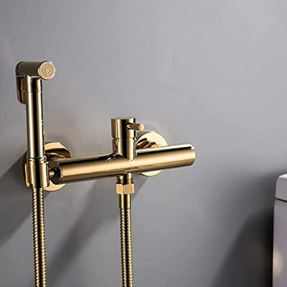 Self-Cleaning Handheld Bidet Faucet, Wall-Mount Single-Handle Mixer Valve, Chrome / Brushed Gold / Matte Black / Gunmetal