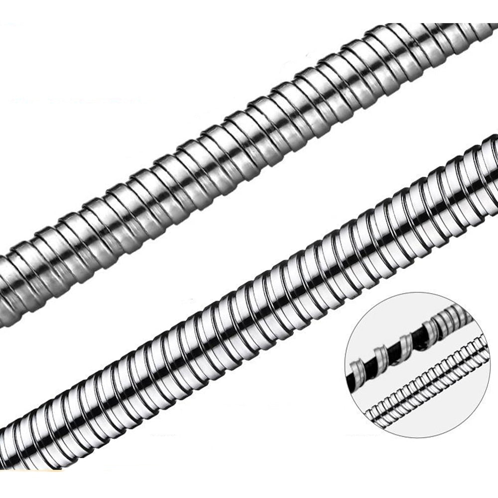 Kink-Free Flexible Handheld Shower Hose, 360-Degree Swivel Replacement Shower Tube, Chrome / Matte Black / Matte White / Stainless Steel