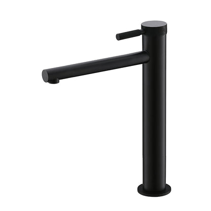 Modern Single-Handle Tall Vessel Sink Faucet, Solid Brass Bathroom Faucet with Knurled Handle, Chrome / Matte Black / Brushed Gold / Rose Gold / Matte White
