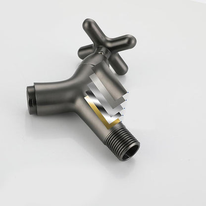 Modern Wall-Mount Bathroom Faucet, Single-Cold Brass Basin Faucet, Gunmetal / Chrome / Matte White