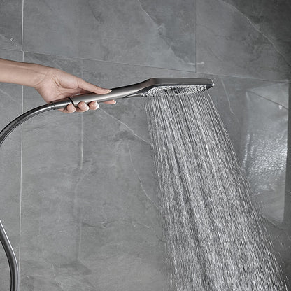 LED Waterfall Wall-Mount Tub Filler Faucet, Dual-Handle Bathroom Tub Faucet with Handheld Shower, Matte Black / Gunmetal / Matte White