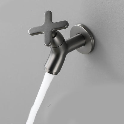 Modern Wall-Mount Bathroom Faucet, Single-Cold Brass Basin Faucet, Gunmetal / Chrome / Matte White