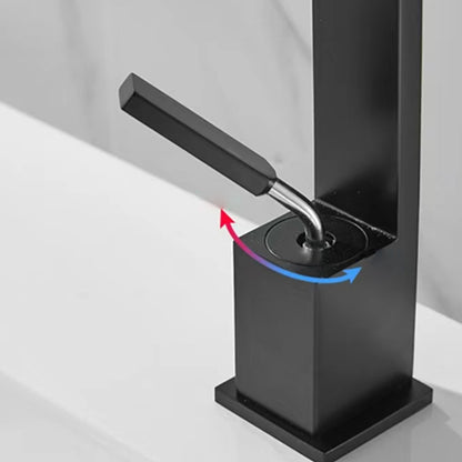 Modern Waterfall Bathroom Faucet, Single-Handle Single-Hole Faucet, Matte Black / Matte White / Gunmetal