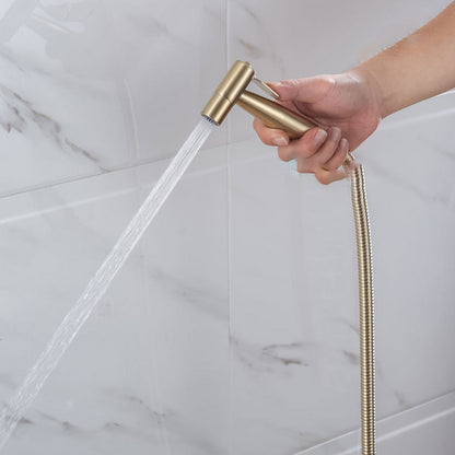 Brushed Gold Handheld Bidet Sprayer, Self-Cleaning Stainless Steel Faucet, Bathroom Bidet Faucet with Hose