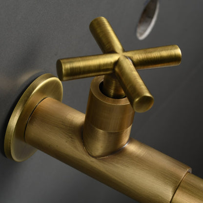 Modern Wall-Mount Bathroom Faucet, Single-Handle Swivel Spout Cold Only Faucet, Matte Black / Matte White / Antique Brass / Chrome