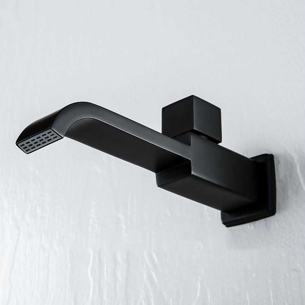 Modern Wall-Mount Bathroom Faucet, Single-Cold Single-Handle Basin Faucet, Chrome / Matte Black / Brushed Gold