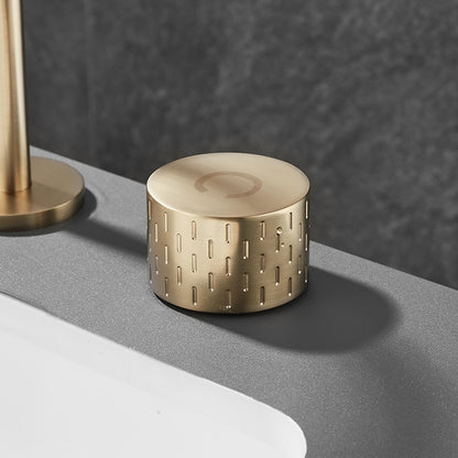 360-Degree Swivel Modern Bathroom Sink Faucet, 3-Hole Widespread Brass Faucet, Gunmetal / Matte Black / Brushed Gold / Chrome