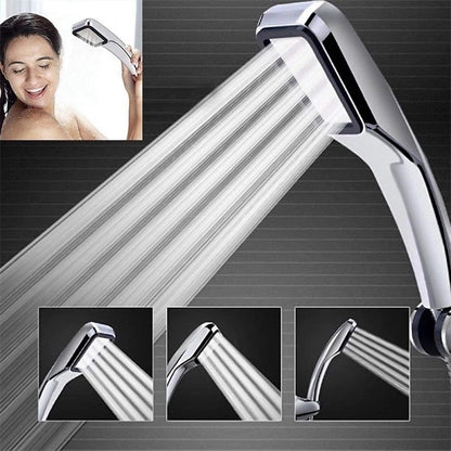 High-Pressure Water-Saving Rectangular Hand Shower, Contemporary ABS Shower Head, Chrome / Matte Black