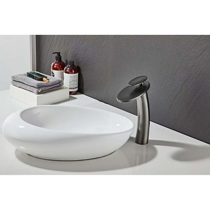 Modern Waterfall Vessel Bathroom Faucet, Single-Hole Single-Handle Faucet