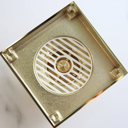 2-in-1 Reversible Square Shower Floor Drain, Solid Brass Floor Drain with Hair Strainer, Matte Black / Chrome / Brushed Gold