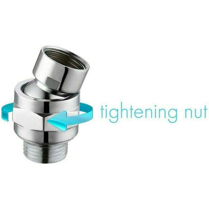 Chrome Modern Brass Swivel Ball Joint Shower Head Adapter, Angle Adjustable Shower Head Adapter