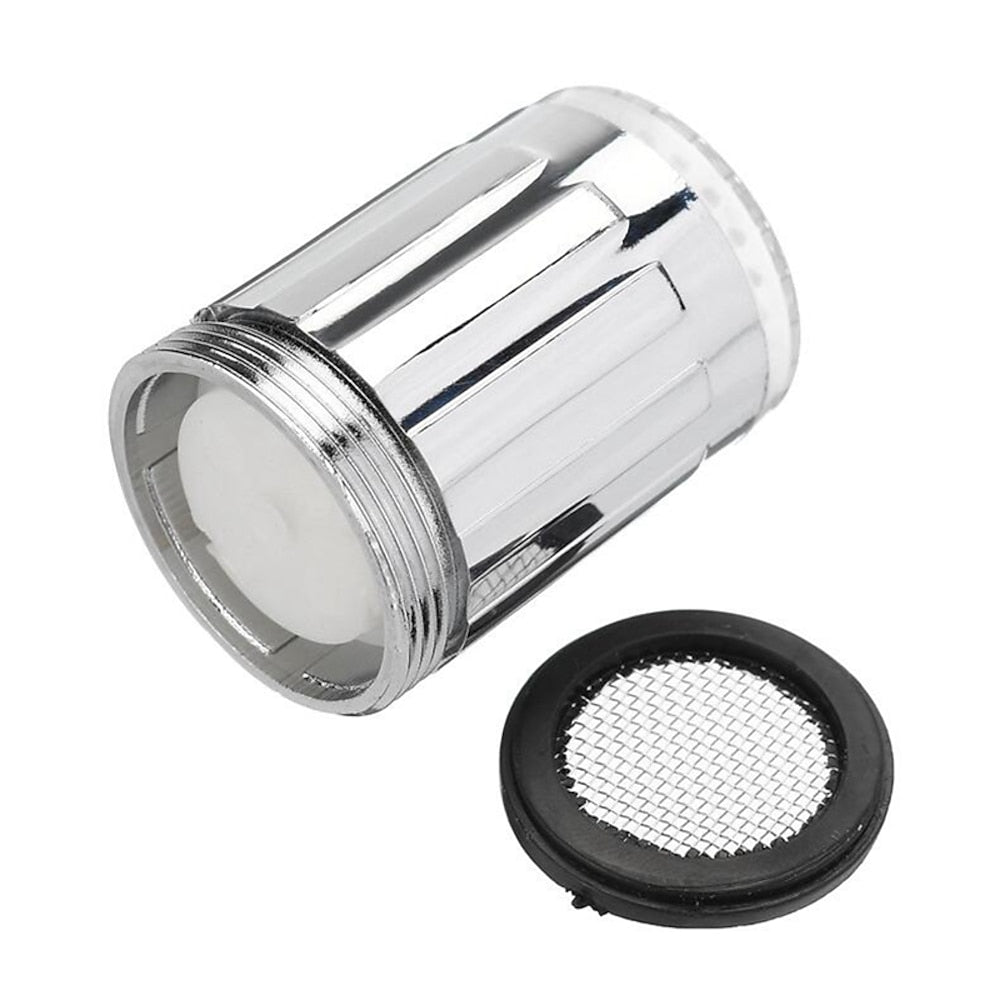 Chrome LED Temperature-Sensing Faucet Aerator, 3- Changing Faucet Light Accessory