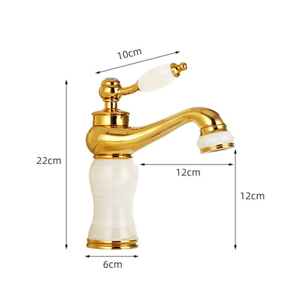Traditional Single-Hole Bathroom Faucet, Single-Handle Brass Basin Faucet