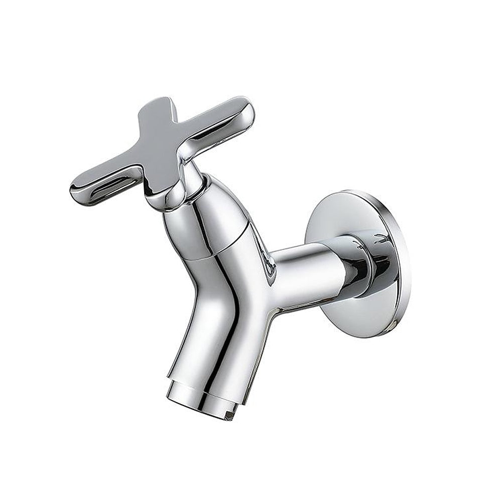 Modern Wall-Mount Bathroom Faucet, Single-Cold Brass Basin Faucet, Gunmetal / Chrome / Matte White