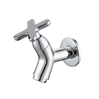 Modern Wall-Mount Bathroom Faucet, Single-Cold Brass Basin Faucet, Gunmetal / Chrome / Matte White