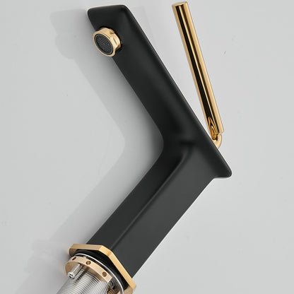 Modern Single-Hole Bathroom Faucet, Single-Handle Brass Vessel Sink Faucet