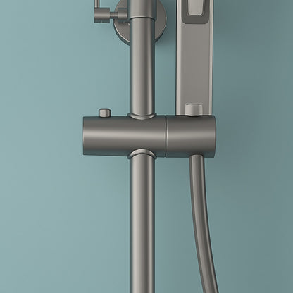 Digital Display Waterfall Rainfall Brass Shower Faucet Set, Wall-Mounted Complete Tub & Shower System, Matte Black / Matte White / Gunmetal