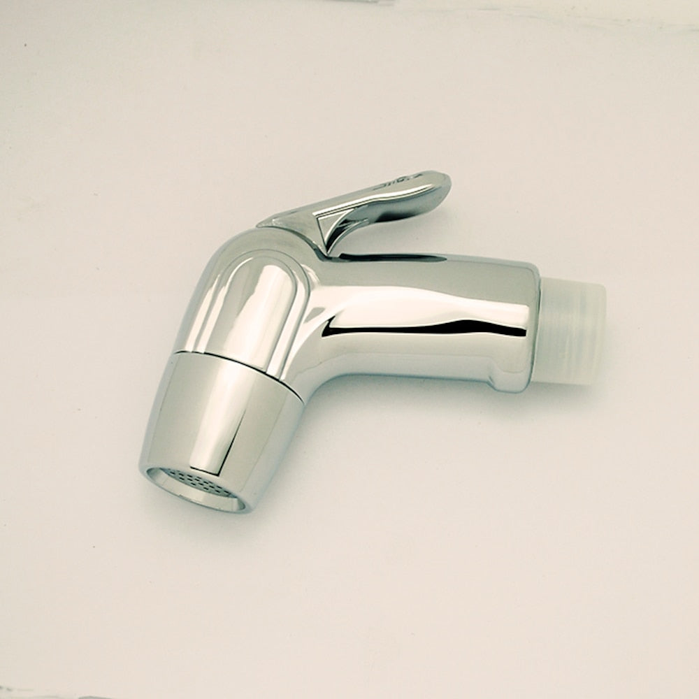Chrome Handheld Bidet Sprayer, Single-Handle Wall-Mount Toilet Faucet with Hose / Bracket