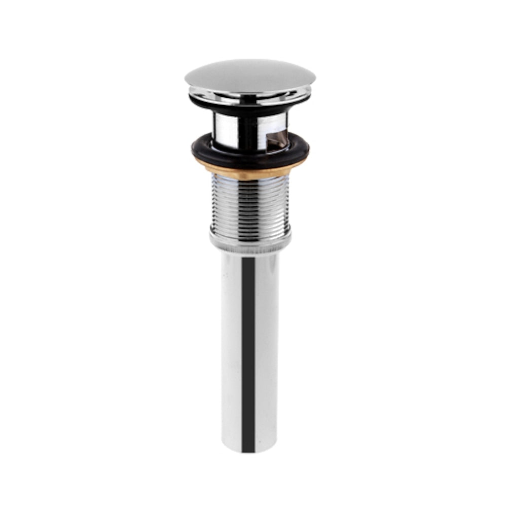Pop-Up Sink Drain with Overflow, Contemporary Brass Basin Drain, Chrome / Brushed Nickel / Oil-Rubbed Bronze / Antique Brass