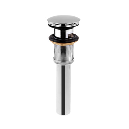 Pop-Up Sink Drain with Overflow, Contemporary Brass Basin Drain, Chrome / Brushed Nickel / Oil-Rubbed Bronze / Antique Brass