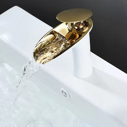 Modern Waterfall Bathroom Faucet, Single-Handle Single-Hole Faucet
