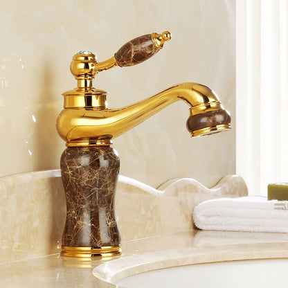 Traditional Single-Hole Bathroom Faucet, Single-Handle Brass Basin Faucet