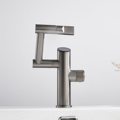LED Digital Display Single-Hole Single-Handle Bathroom Faucet, Swivel Spout Brass Faucet, Matte Black / Matte White / Gunmetal