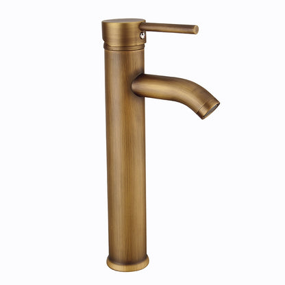 Tall Vessel Sink Faucet, Single-Handle Brass Faucet, Antique Brass / Matte Black